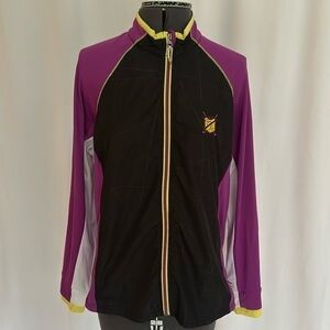 Antigua jacket lightweight athletic size Large black & Purple